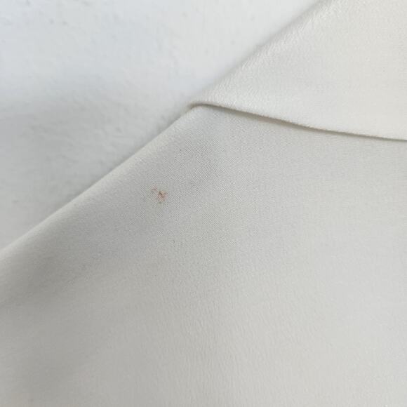 ALEXIS Silk Off White Blouse L Military Retro Inspired Quiet Luxury Office Party - Picture 6 of 8